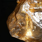 Ice Glass Pendant Light Brass