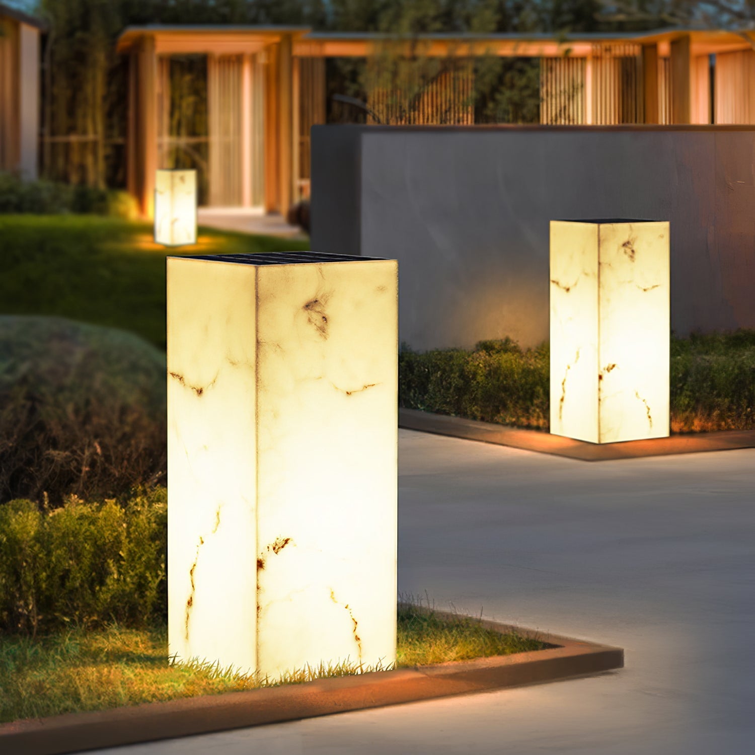 Ray Imitation Marble Cube Outdoor Light