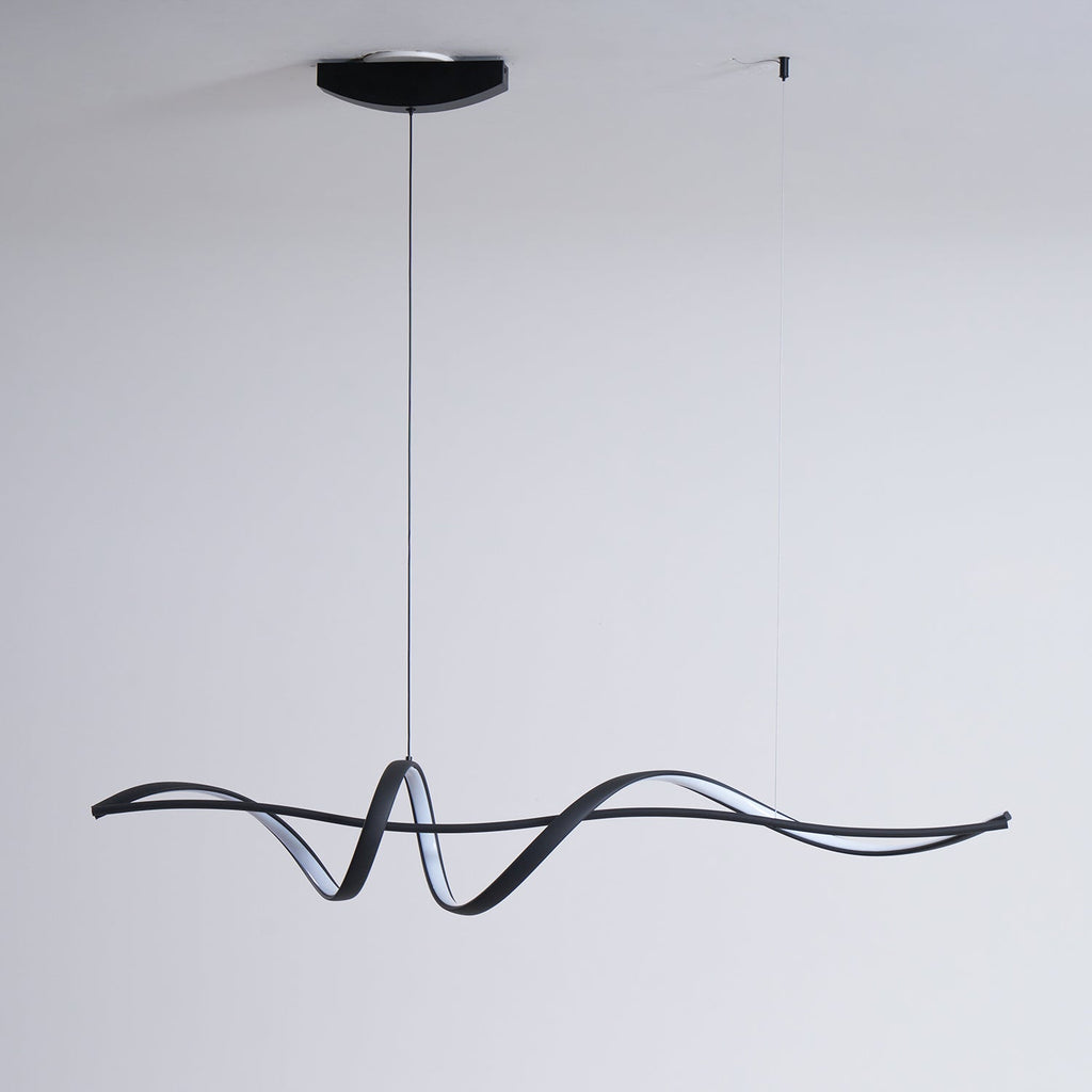 Aveline Modern Black LED Wave Pendant Light
