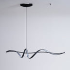 Aveline Modern Black LED Wave Pendant Light