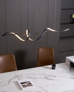 Aveline Modern Black LED Wave Pendant Light