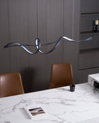 Aveline Modern Black LED Wave Pendant Light