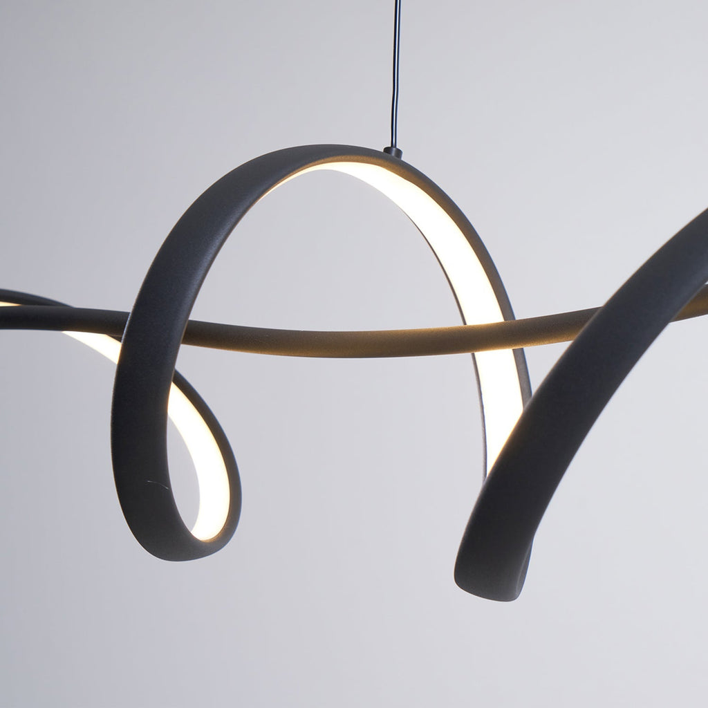 Aveline Modern Black LED Wave Pendant Light