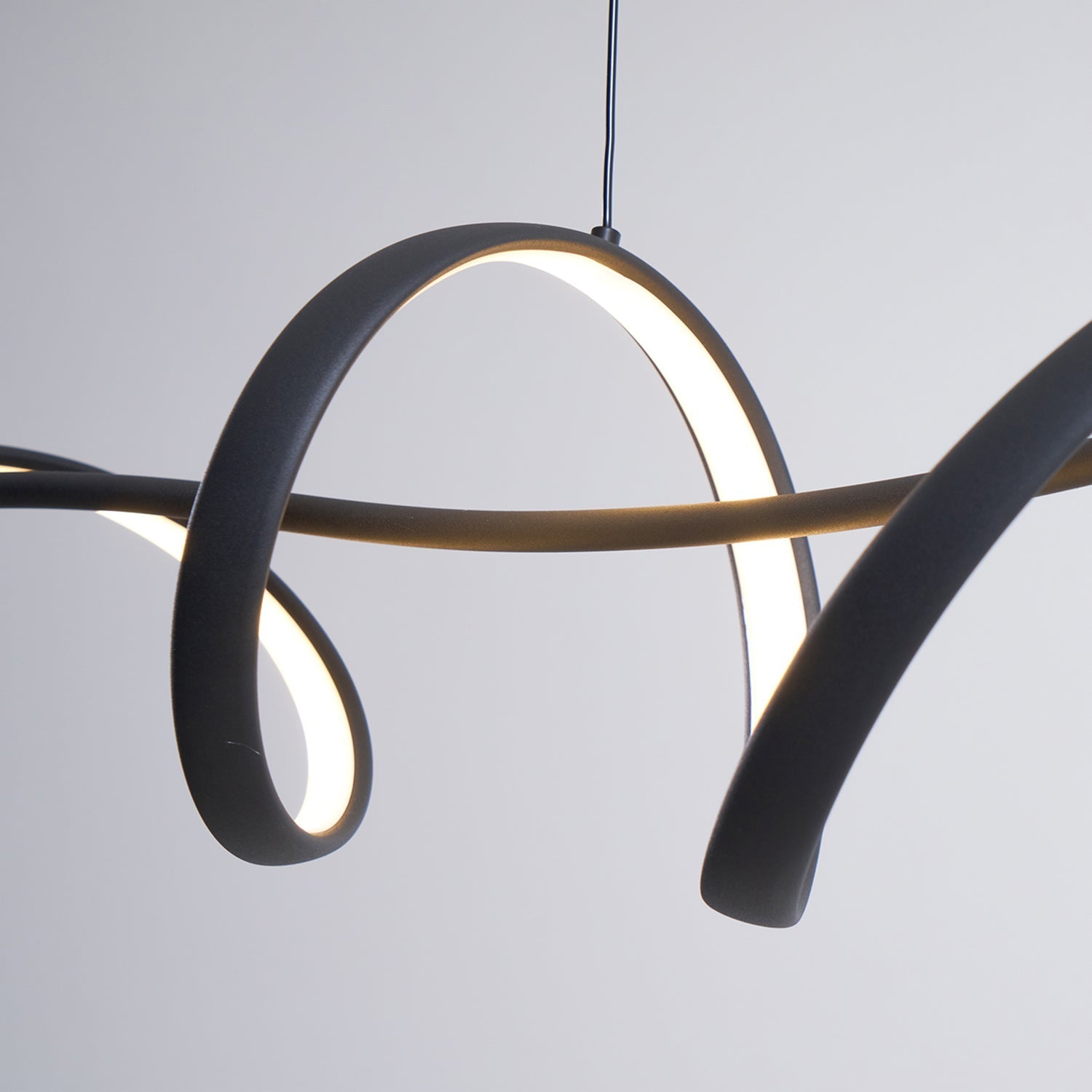 Aveline Modern Black LED Wave Pendant Light