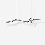 Aveline Modern Black LED Wave Pendant Light