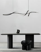 Aveline Modern Black LED Wave Pendant Light