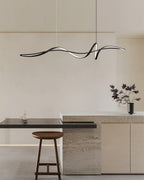 Aveline Modern Black LED Wave Pendant Light