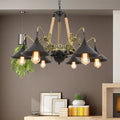 Epoch Vintage Trumpet Chandelier Black Metal Living Room/Restaurant