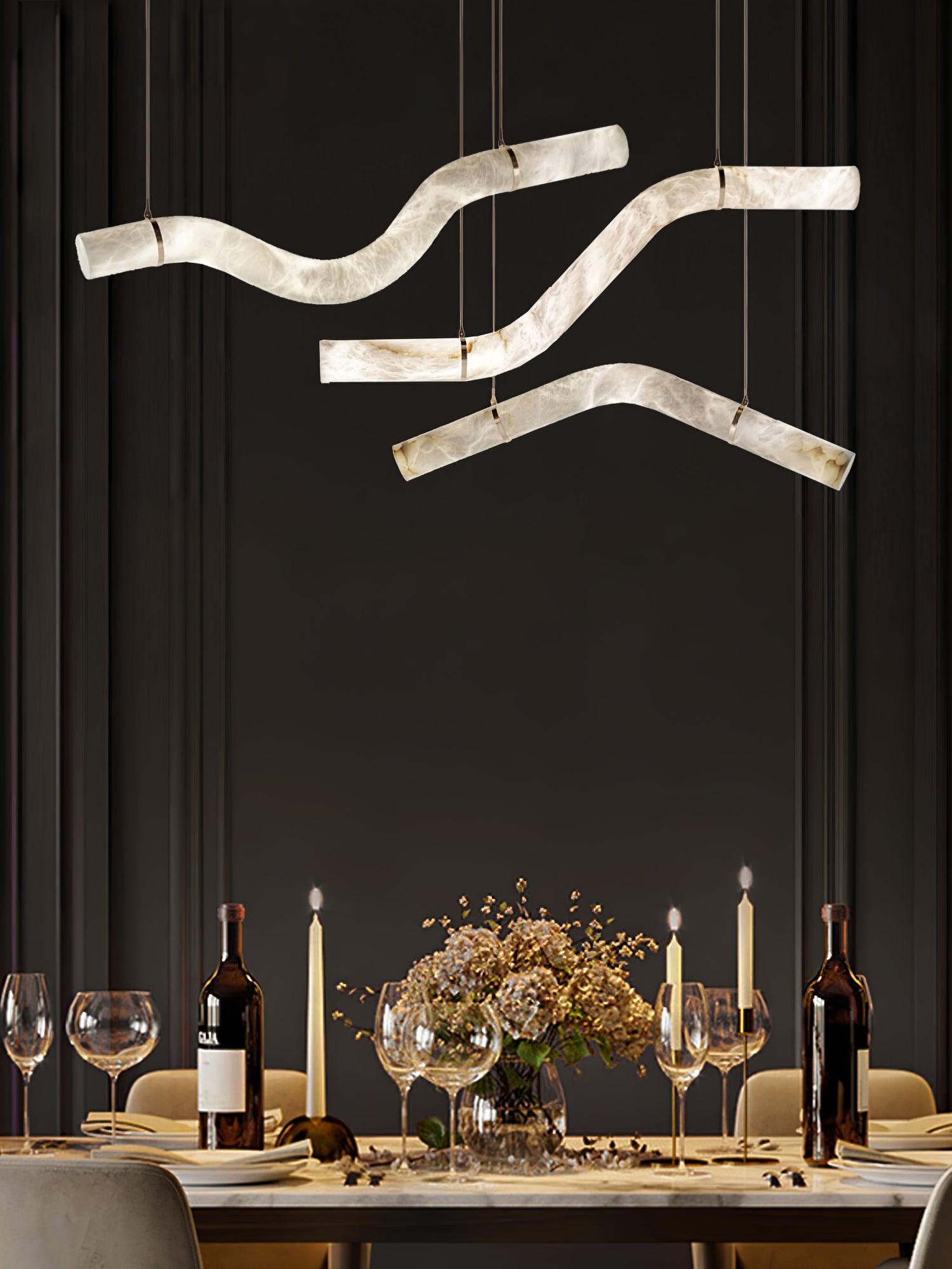 Utalyra Curved Alabaster Pendant Light