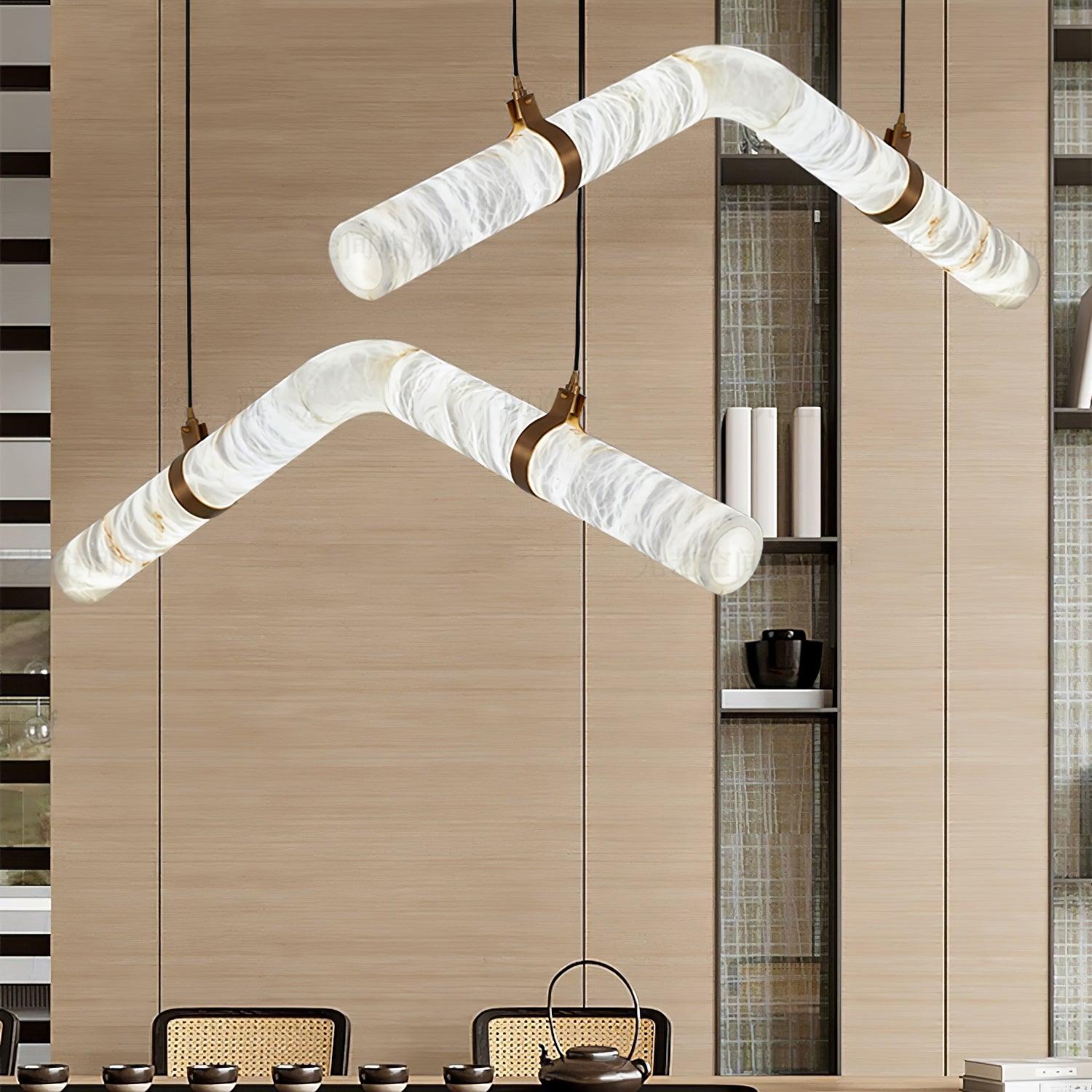 Utalyra Curved Alabaster Pendant Light