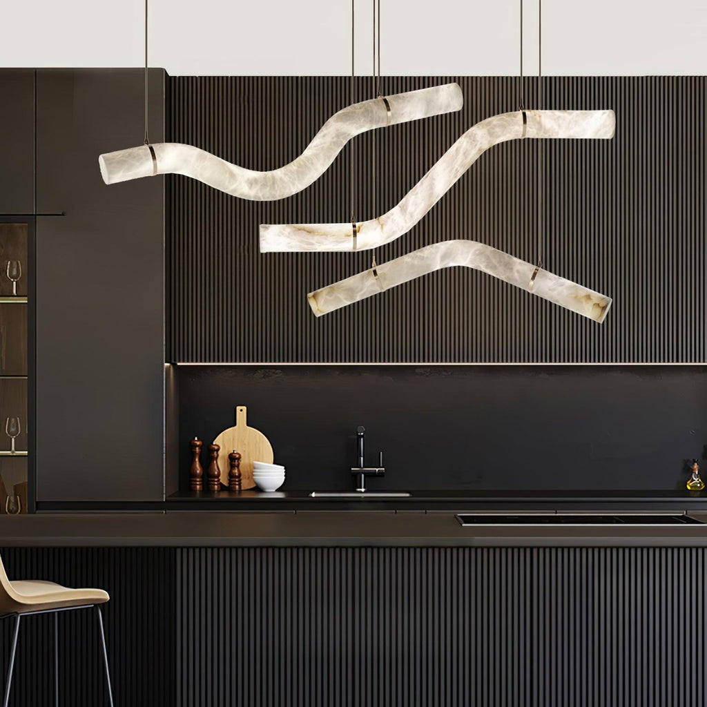 Utalyra Curved Alabaster Pendant Light