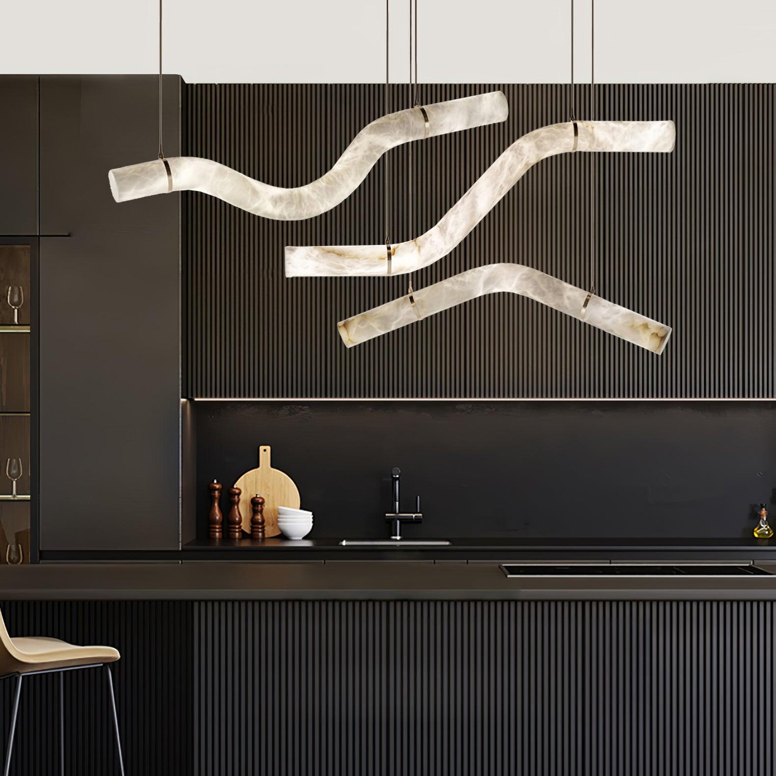 Utalyra Curved Alabaster Pendant Light