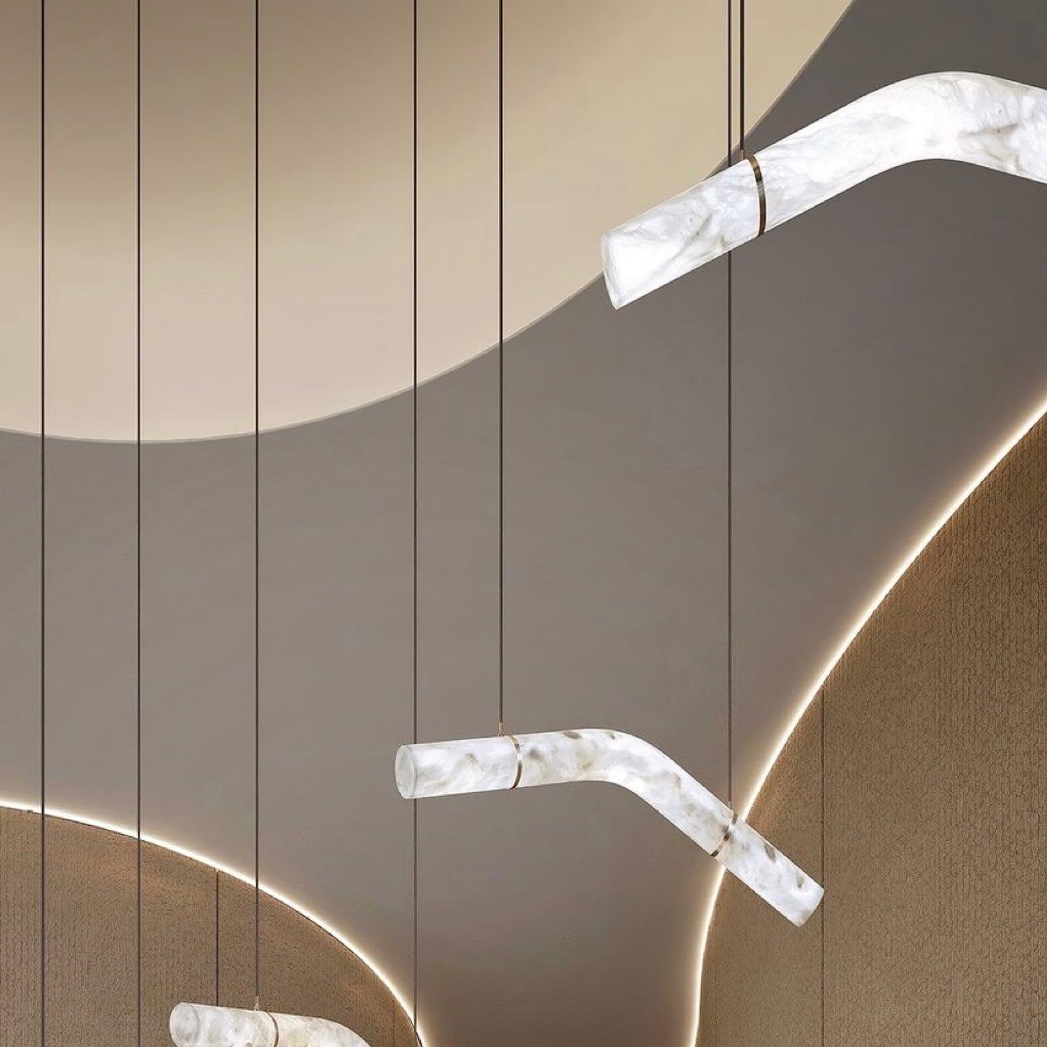 Utalyra Curved Alabaster Pendant Light