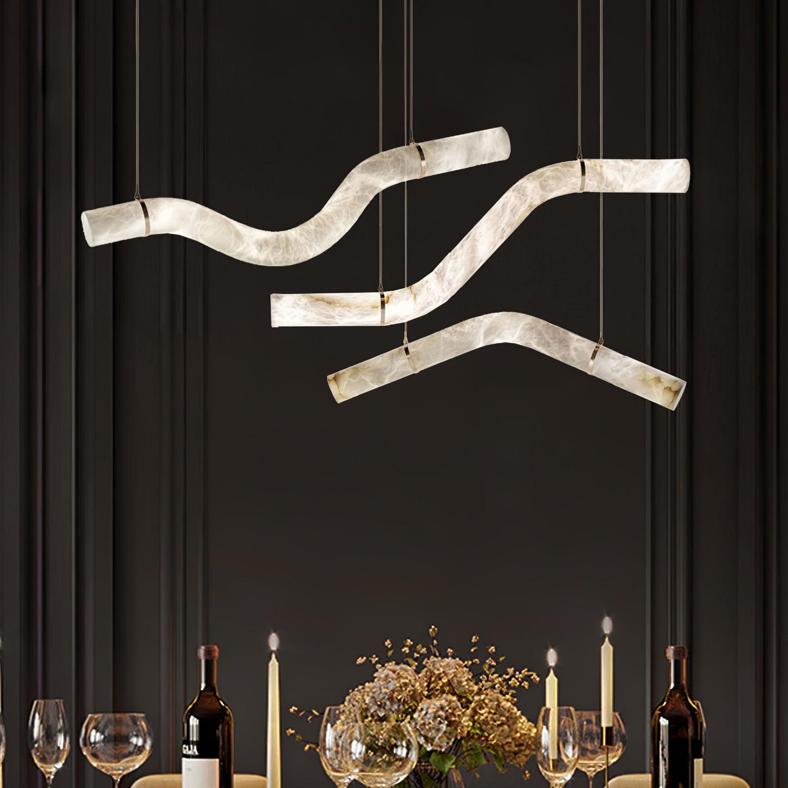 Utalyra Curved Alabaster Pendant Light
