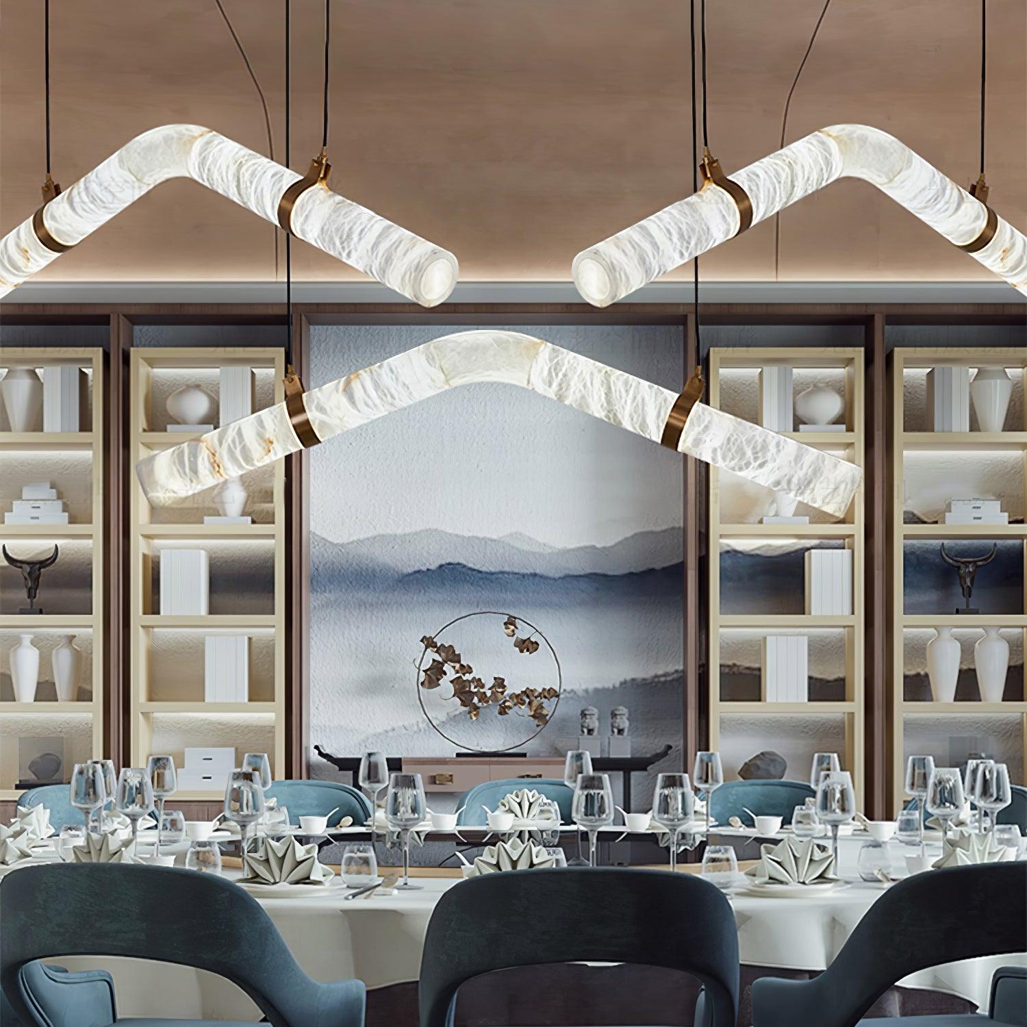 Utalyra Curved Alabaster Pendant Light