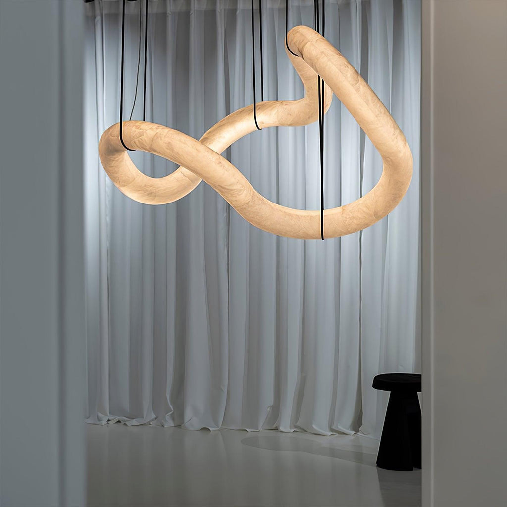 Utalyra Curved Alabaster Pendant Light