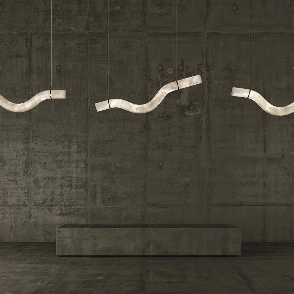 Utalyra Curved Alabaster Pendant Light