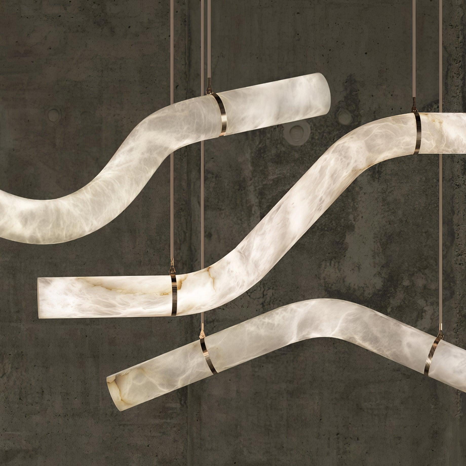 Utalyra Curved Alabaster Pendant Light