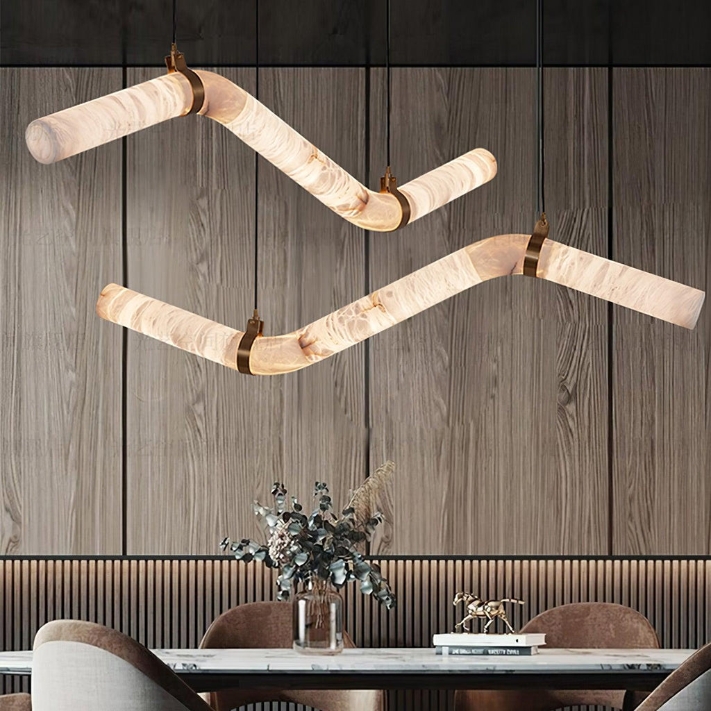 Utalyra Curved Alabaster Pendant Light
