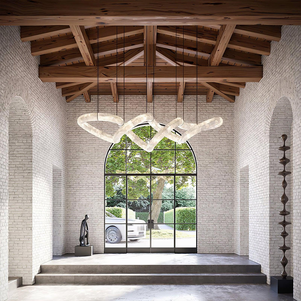 Utalyra Curved Alabaster Pendant Light