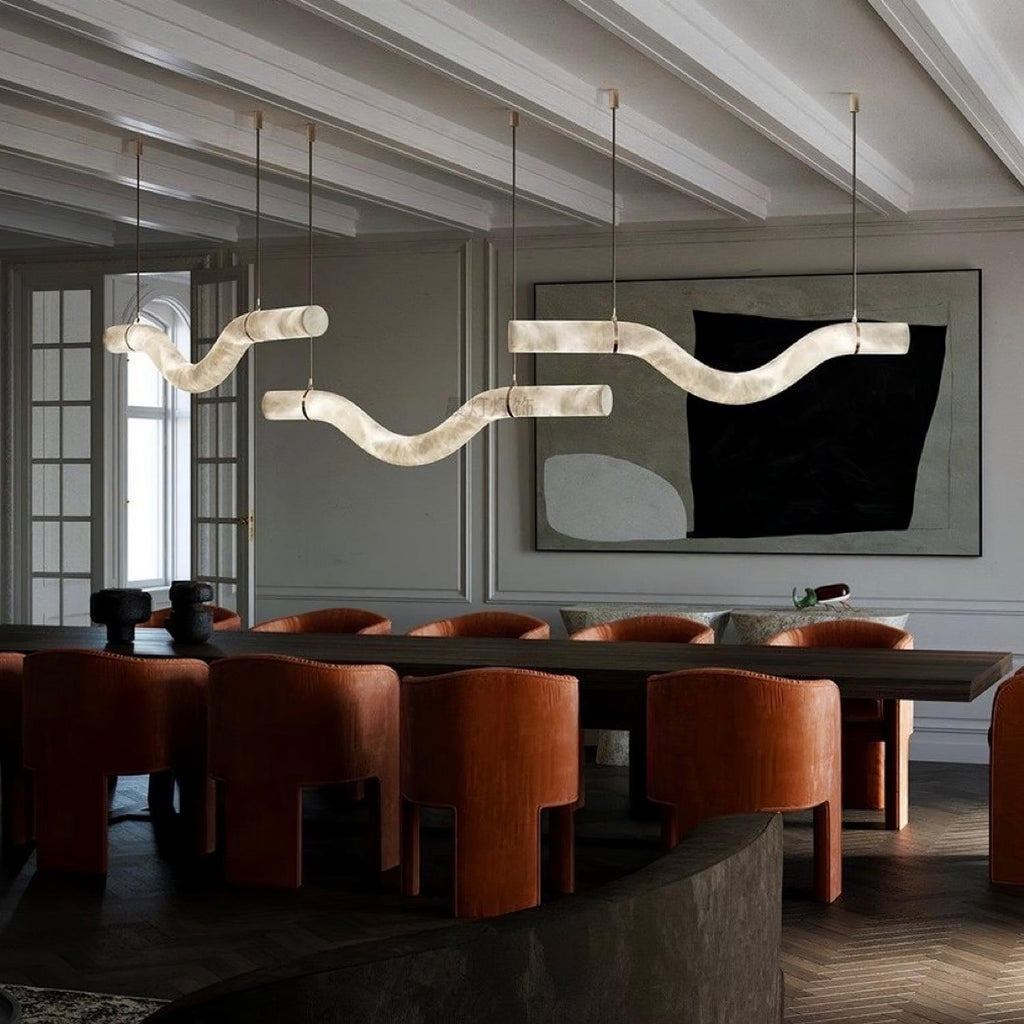 Utalyra Curved Alabaster Pendant Light