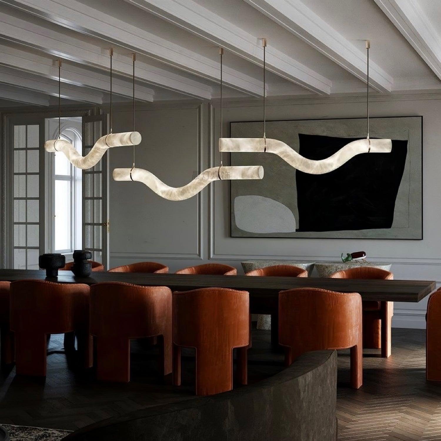 Utalyra Curved Alabaster Pendant Light