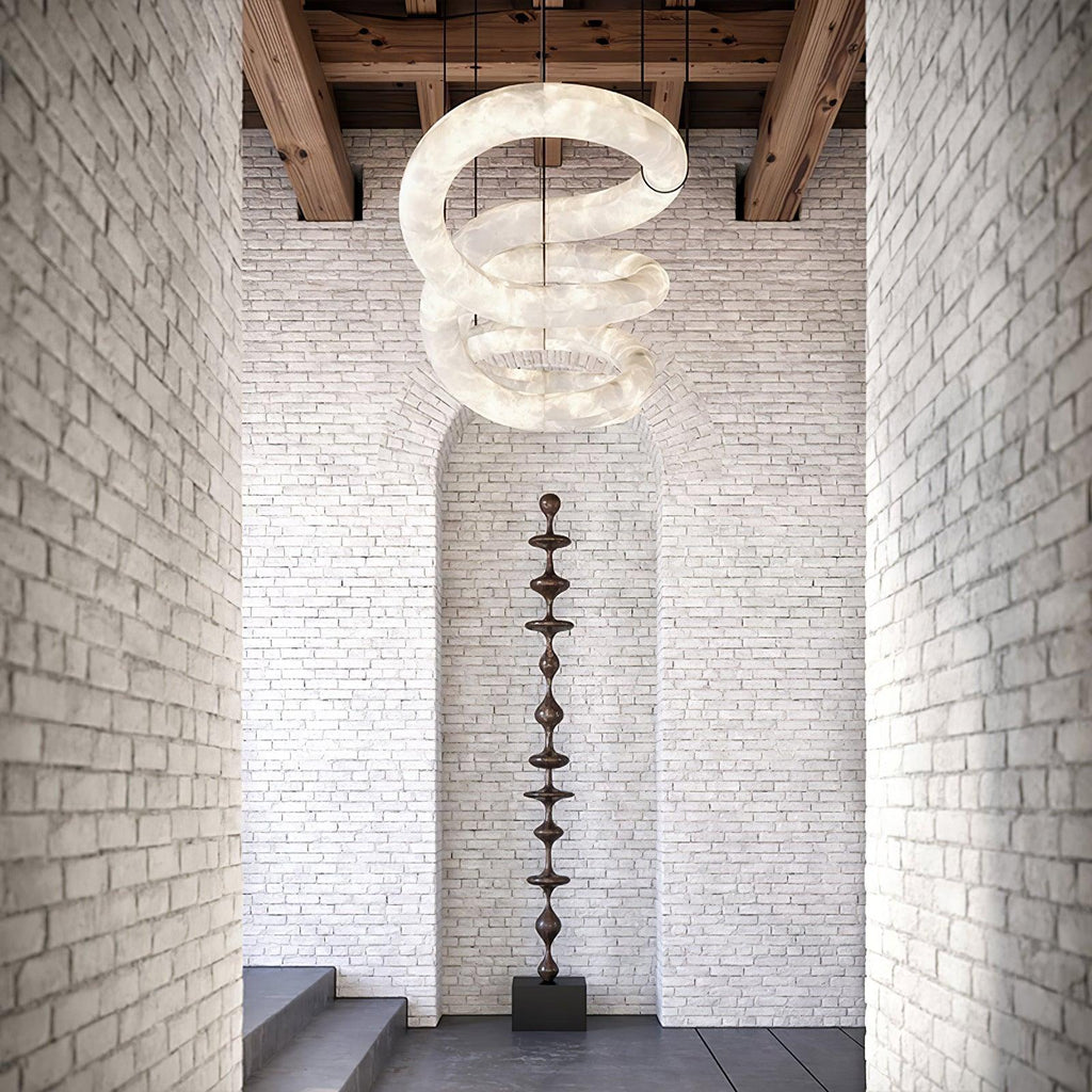 Utalyra Curved Alabaster Pendant Light