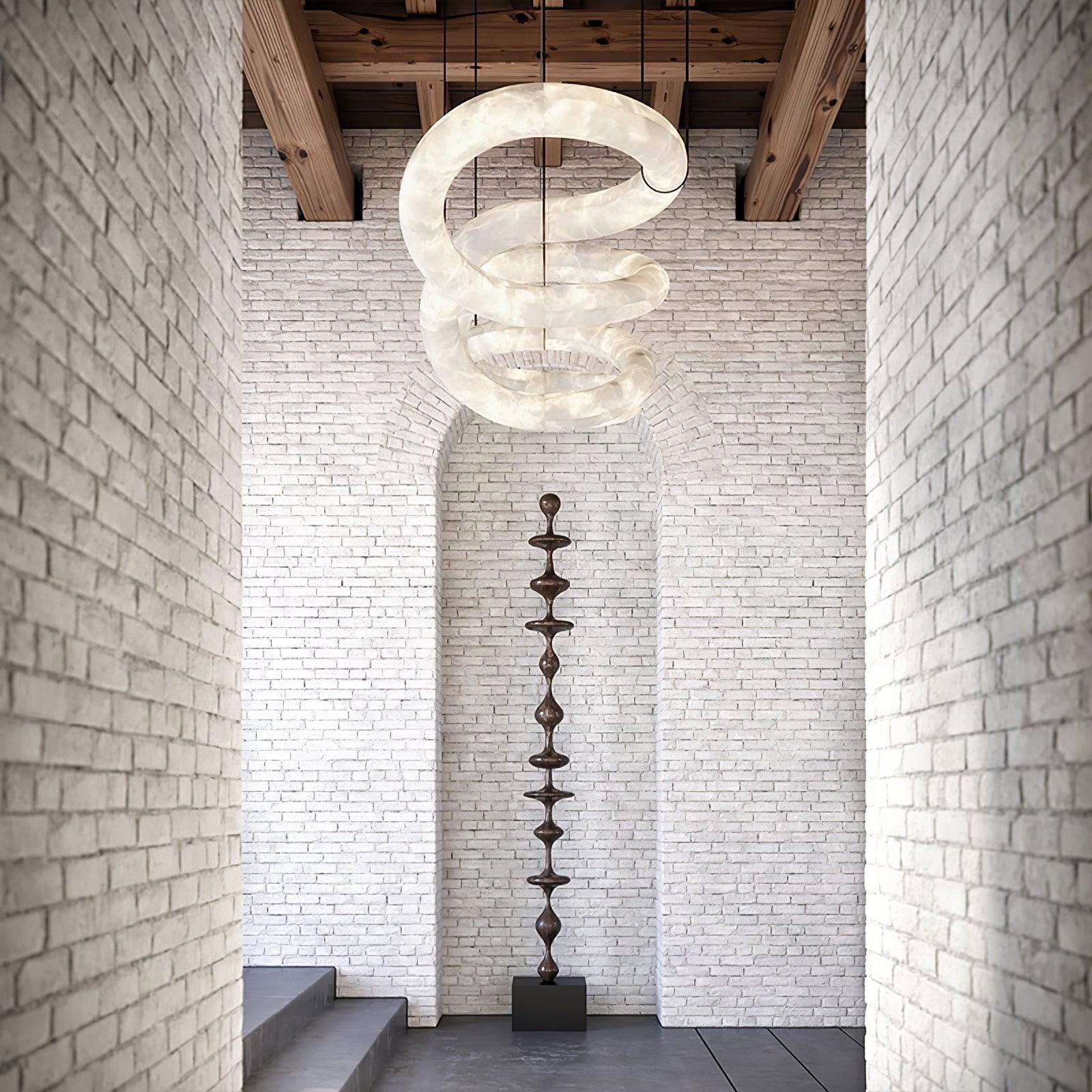 Utalyra Curved Alabaster Pendant Light