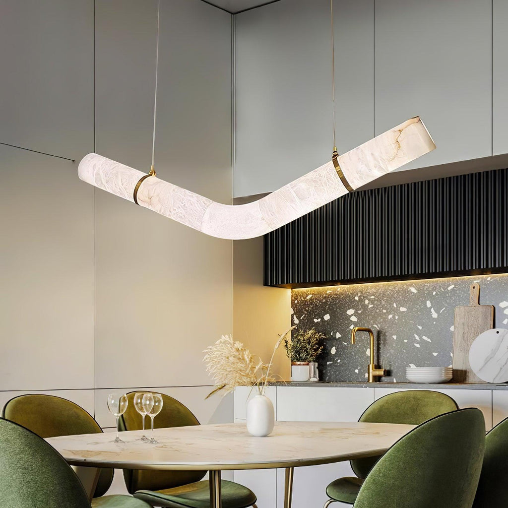 Utalyra Curved Alabaster Pendant Light
