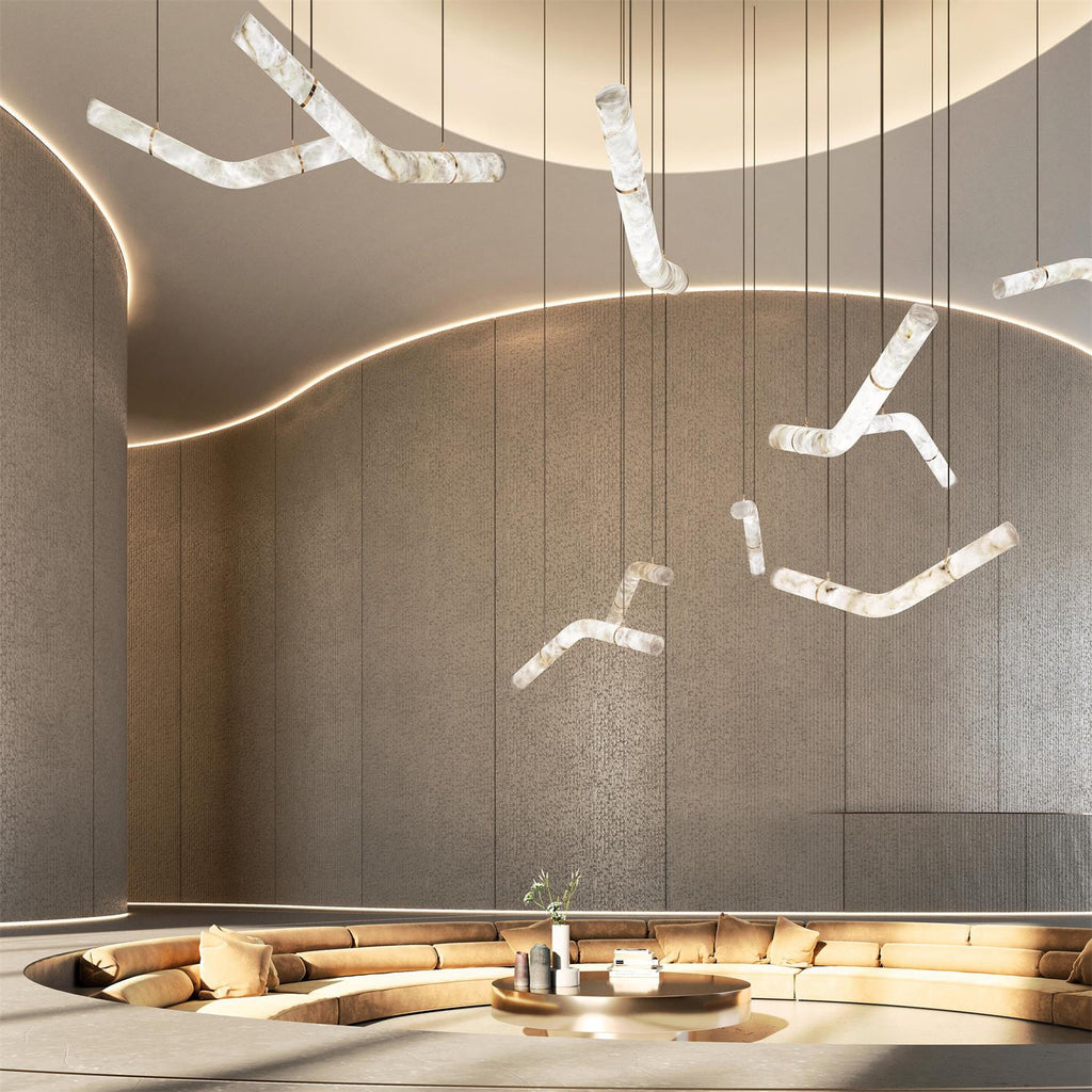 Utalyra Curved Alabaster Pendant Light