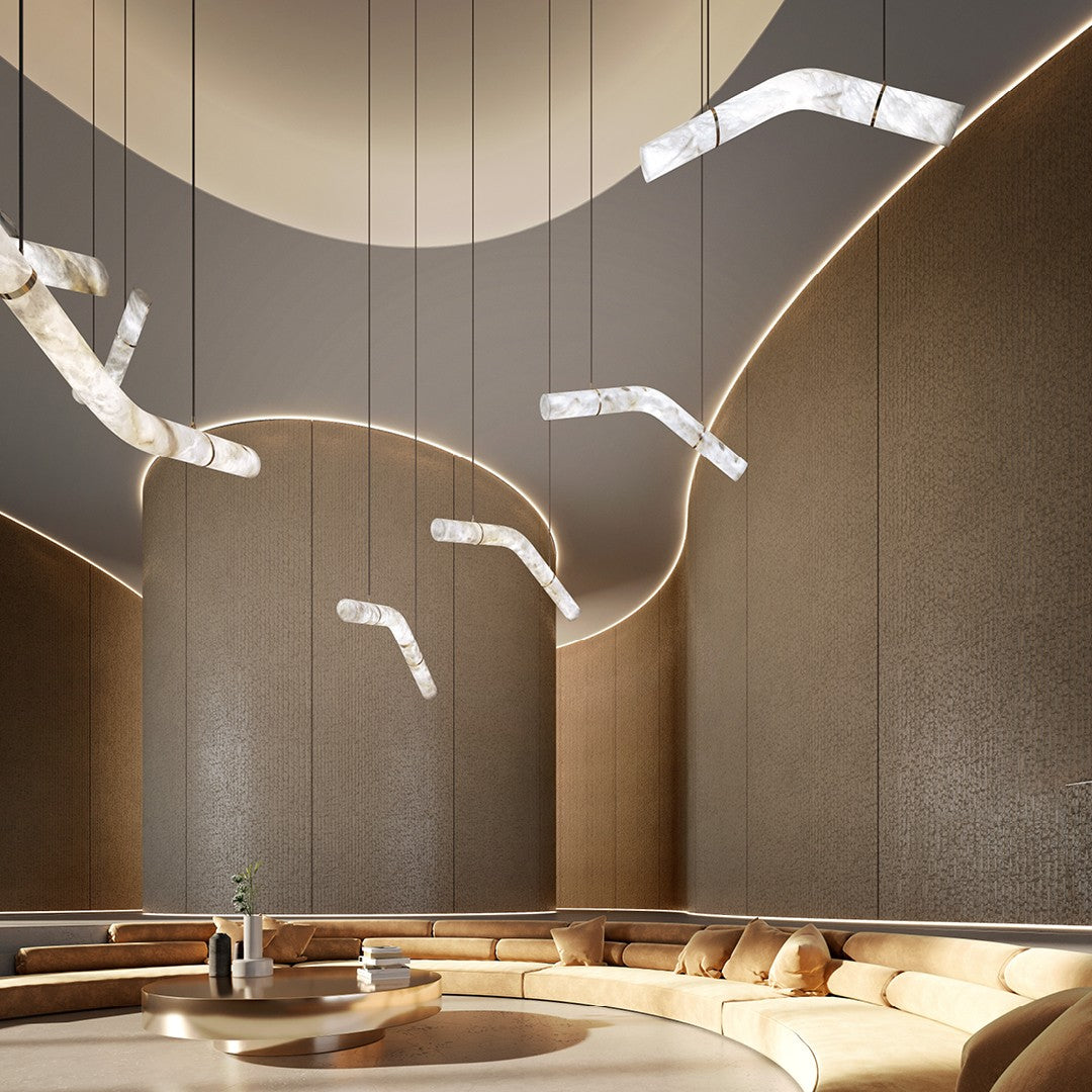 Utalyra Curved Alabaster Pendant Light