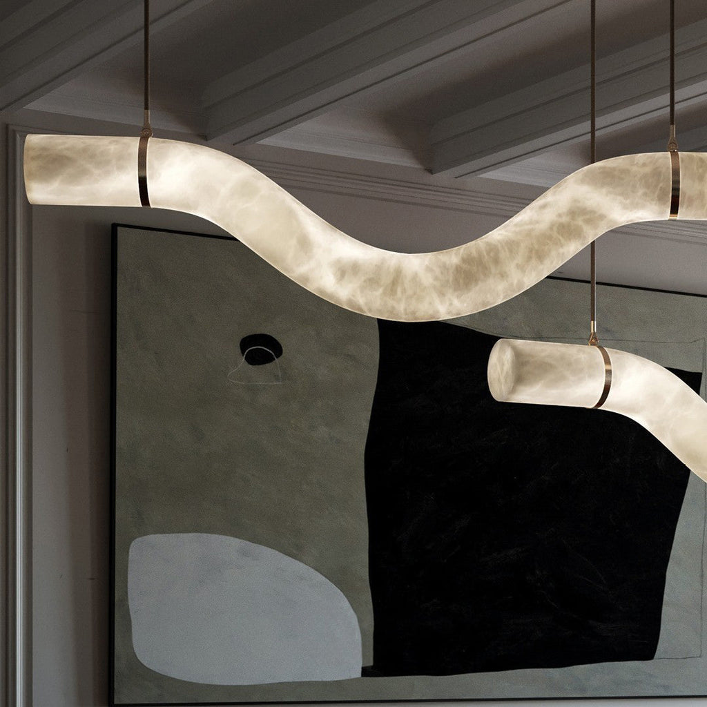 Utalyra Curved Alabaster Pendant Light