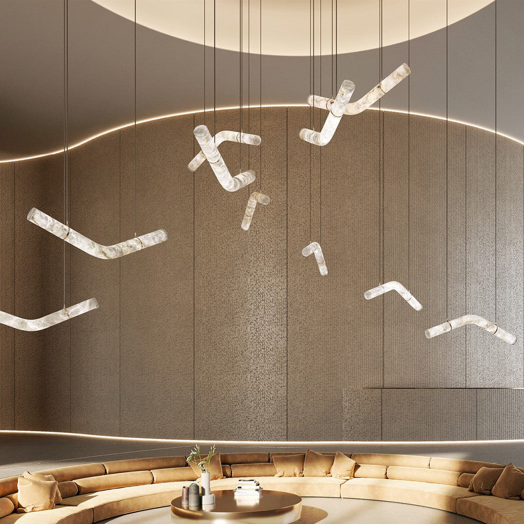 Utalyra Curved Alabaster Pendant Light
