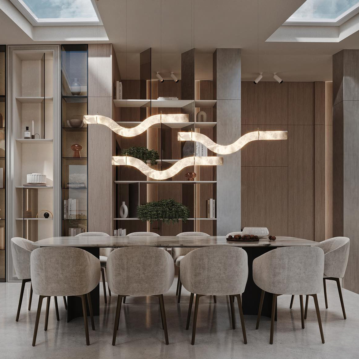 Utalyra Curved Alabaster Pendant Light