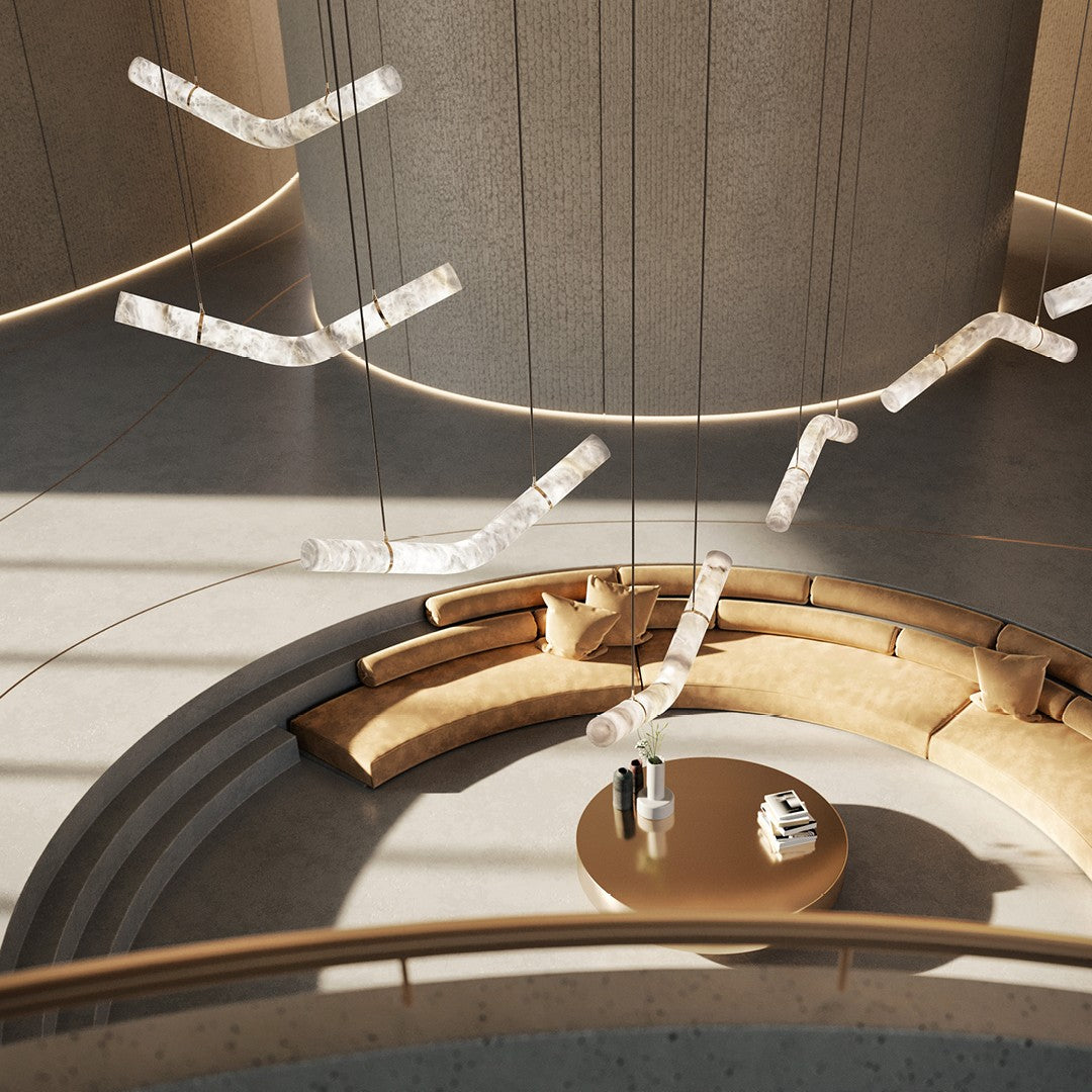 Utalyra Curved Alabaster Pendant Light