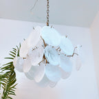 Aurora Chandelier White Murano Glass Disc Cluster