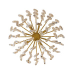 Aurora Chandelier Amber Seedy Glass Drop Antique Brass