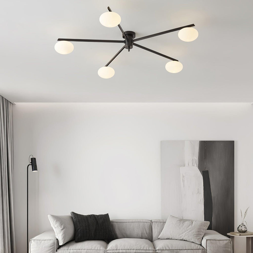 Jania Modern Glass Black Ceiling Light