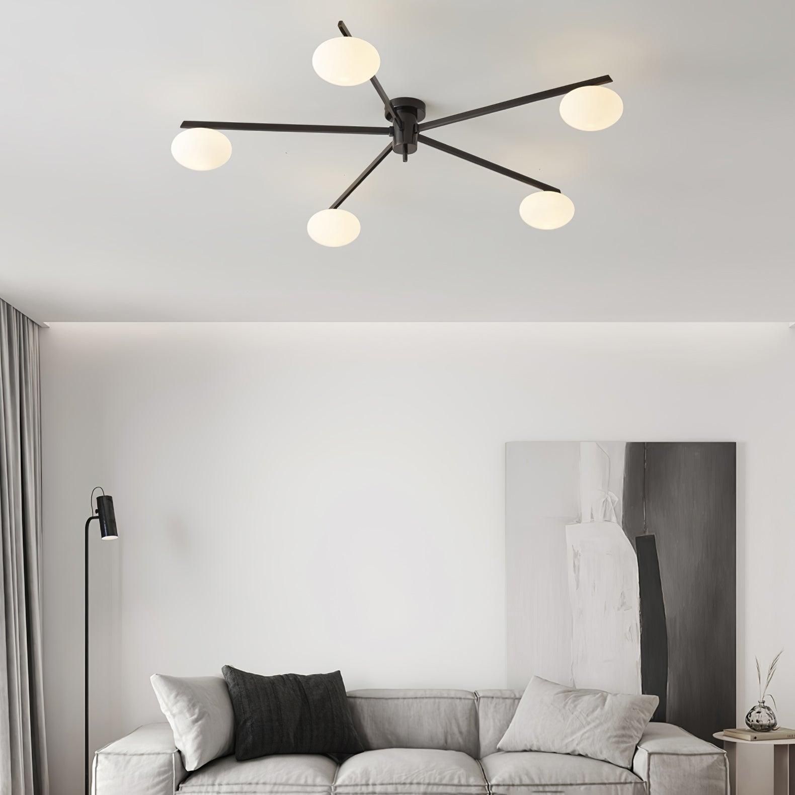 Jania Modern Glass Black Ceiling Light
