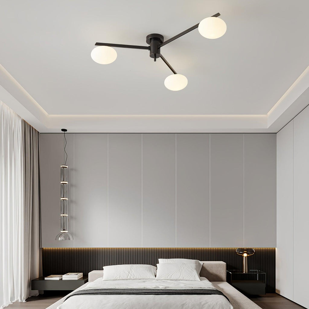 Jania Modern Glass Black Ceiling Light