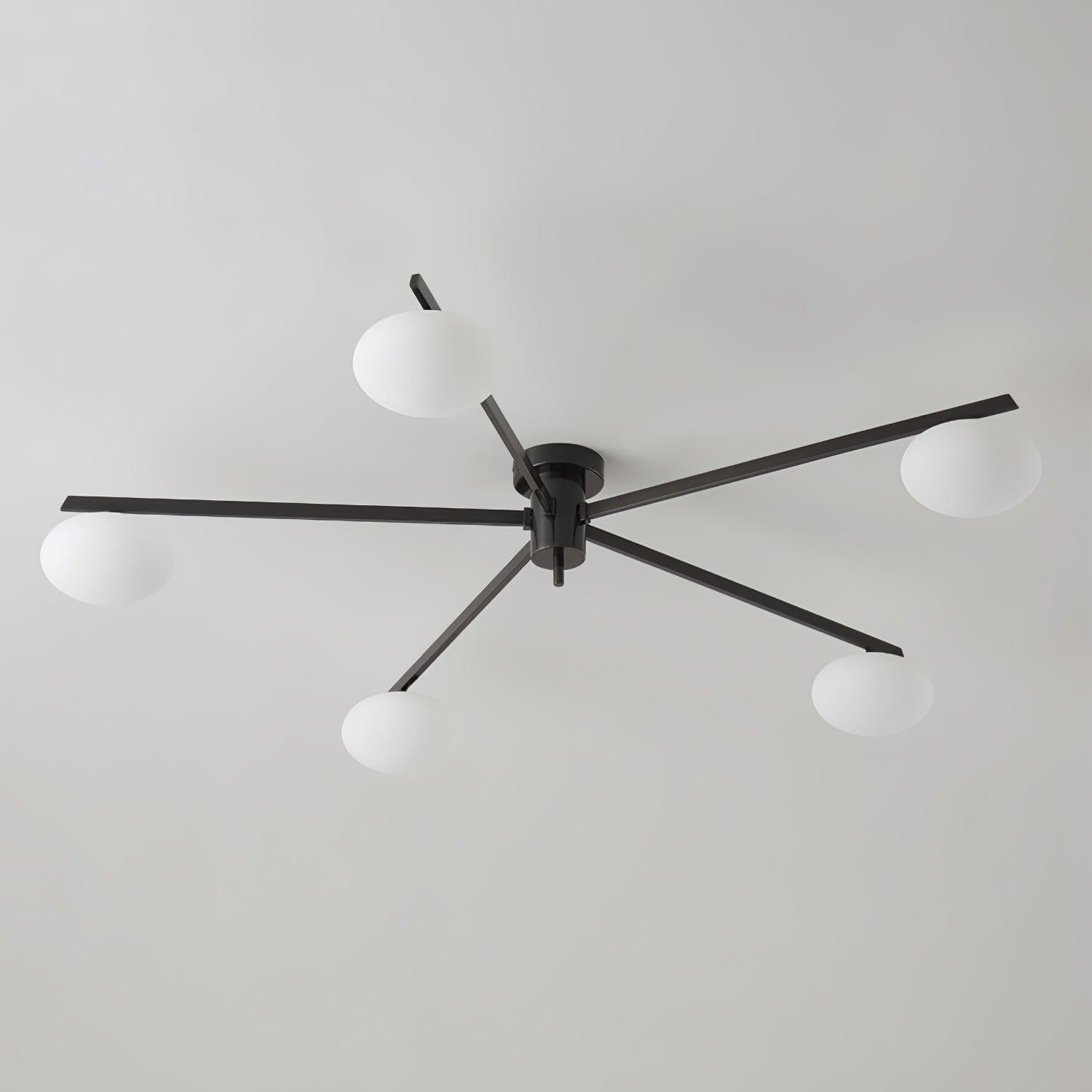 Jania Modern Glass Black Ceiling Light