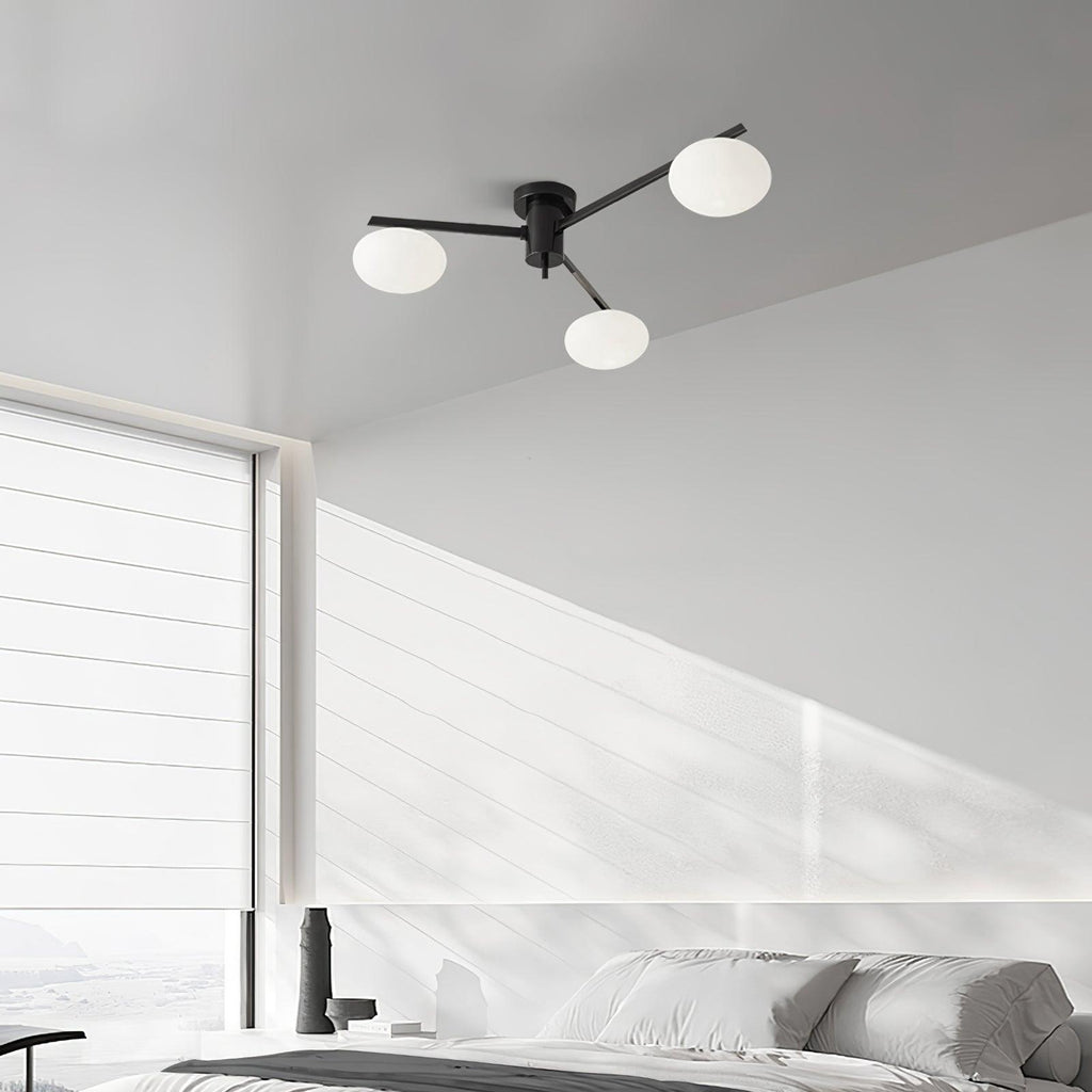 Jania Modern Glass Black Ceiling Light