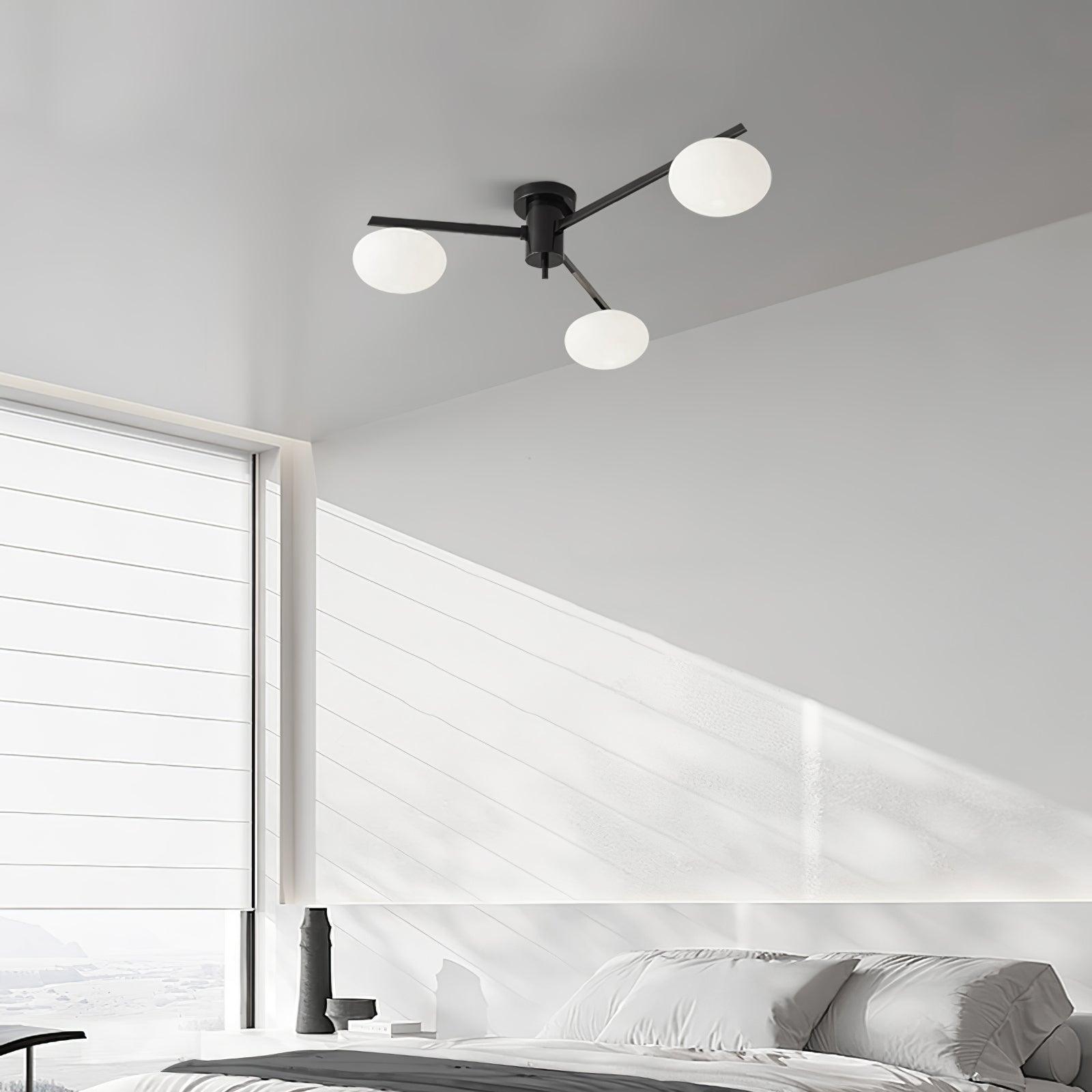 Jania Modern Glass Black Ceiling Light