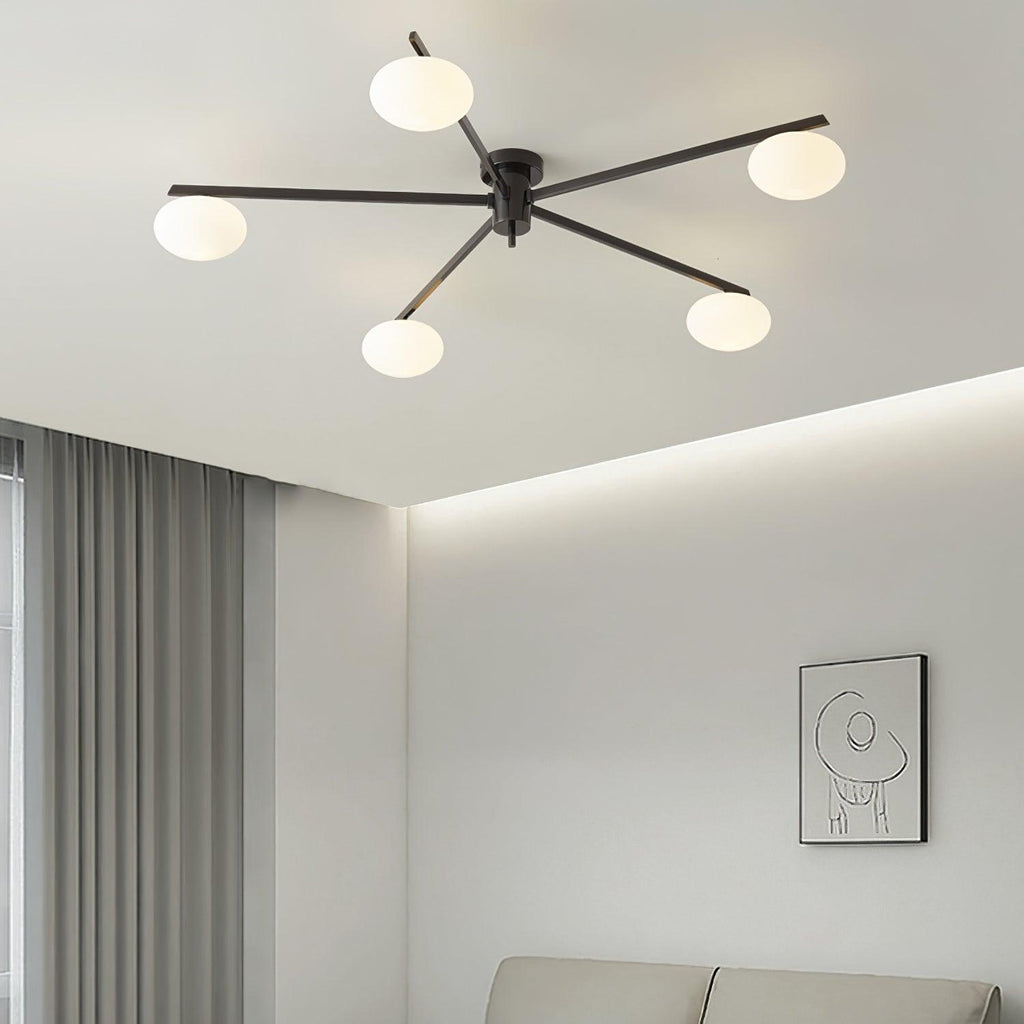 Jania Modern Glass Black Ceiling Light