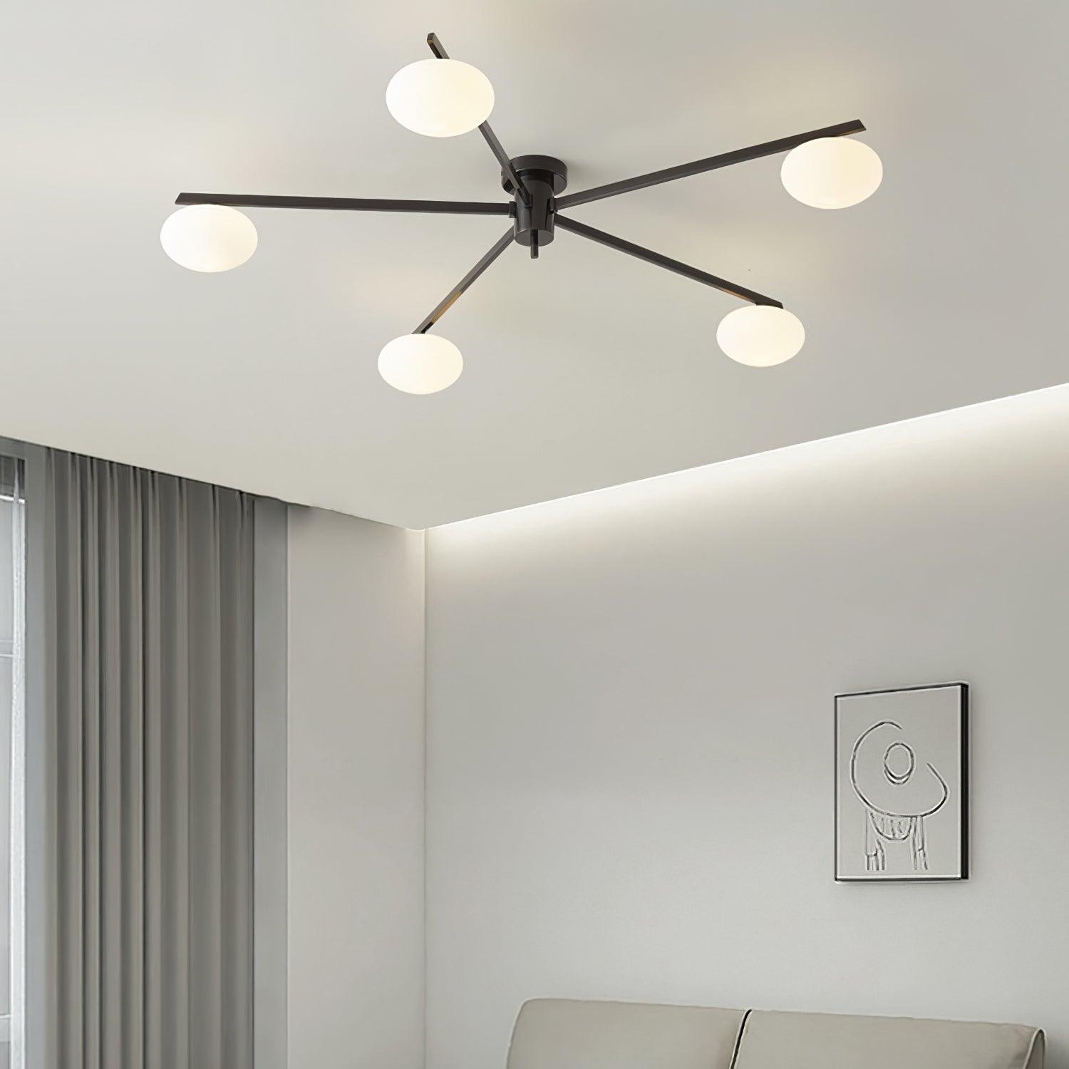 Jania Modern Glass Black Ceiling Light