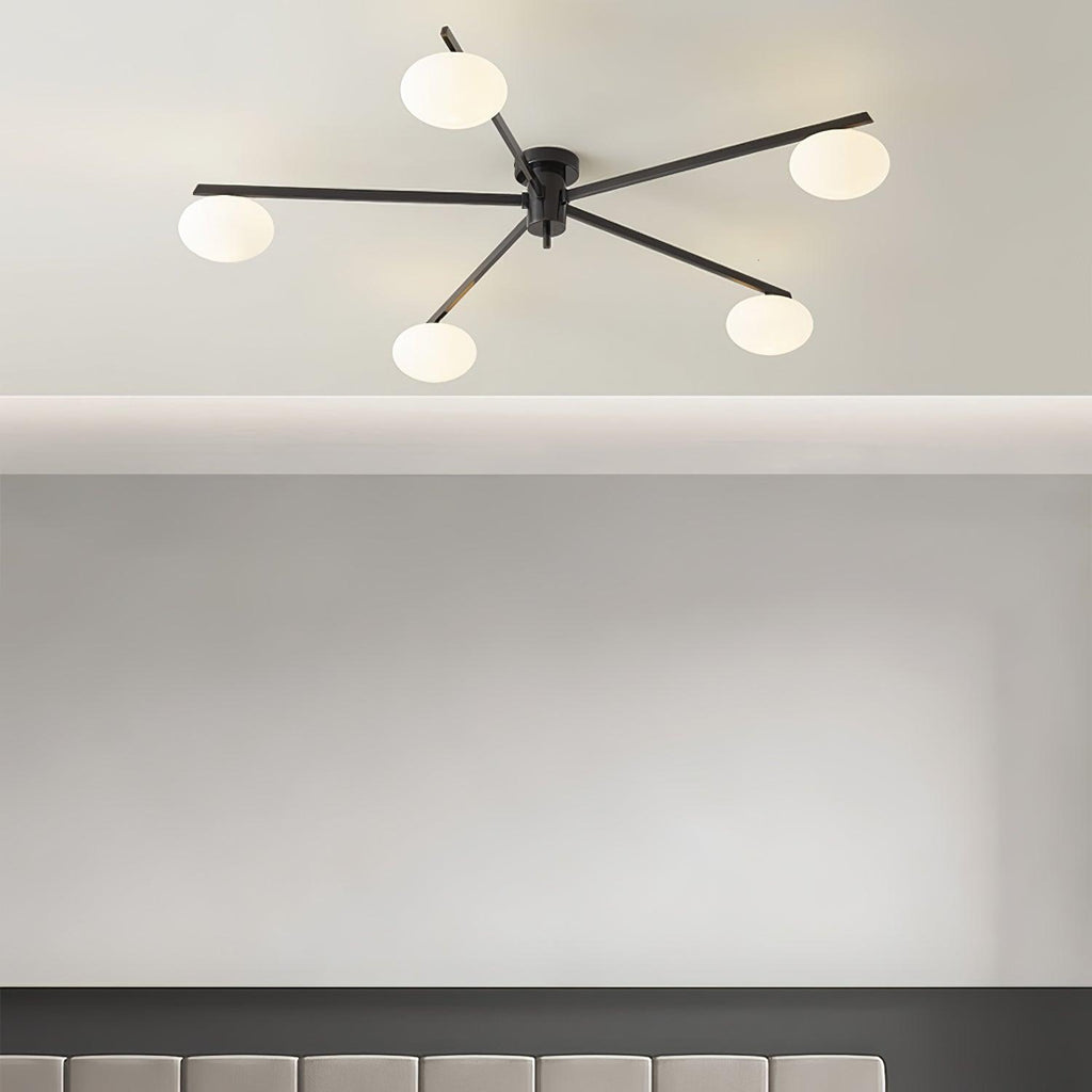 Jania Modern Glass Black Ceiling Light