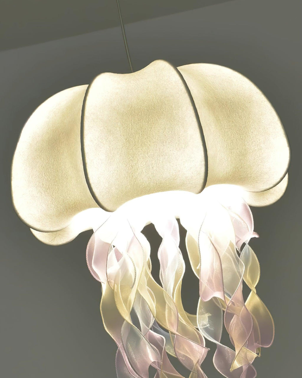Jellyfish Pendant Light with Iridescent Ribbons