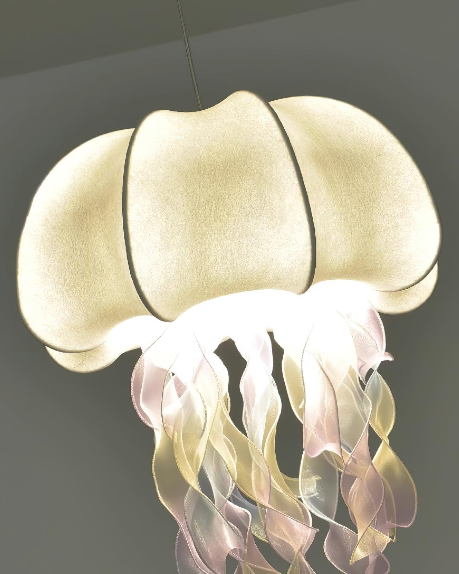Jellyfish Pendant Light with Iridescent Ribbons