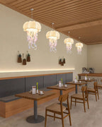 Jellyfish Pendant Light with Iridescent Ribbons