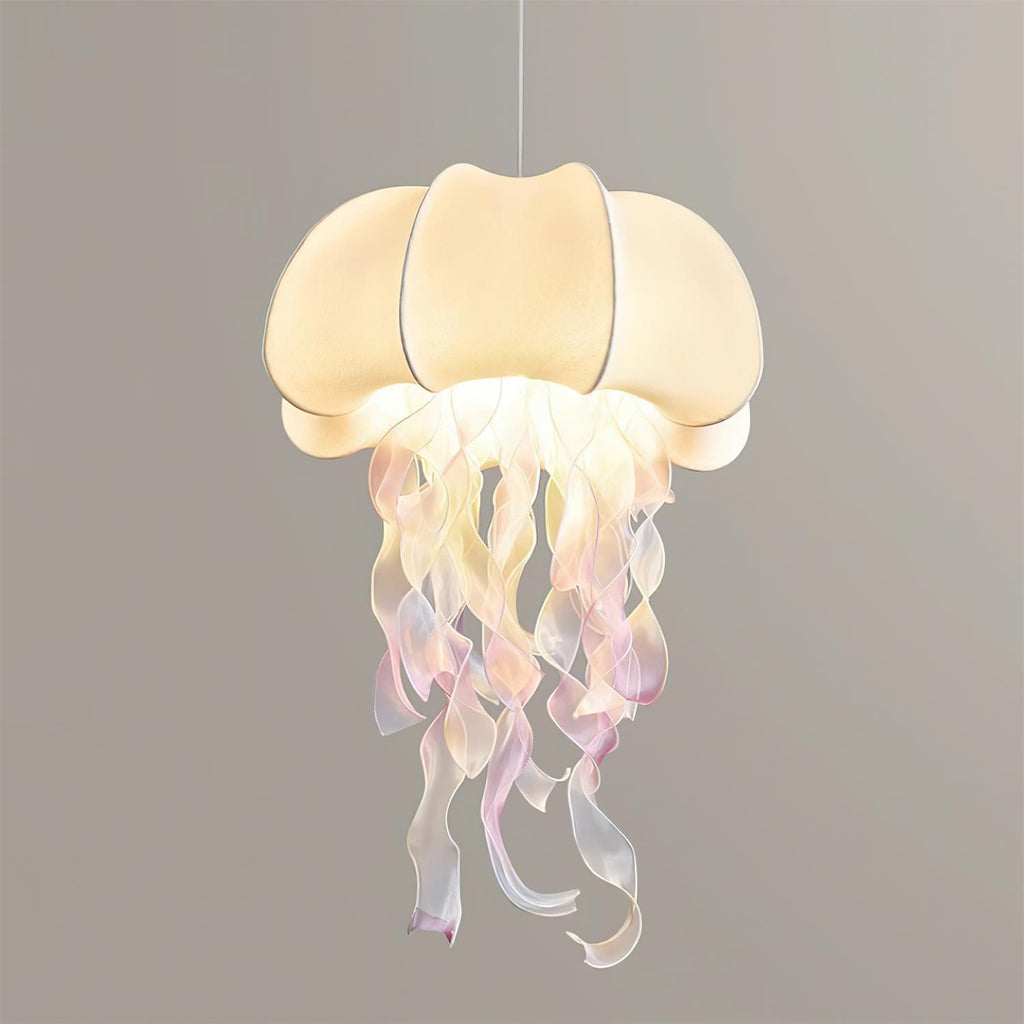 Jellyfish Pendant Light with Iridescent Ribbons